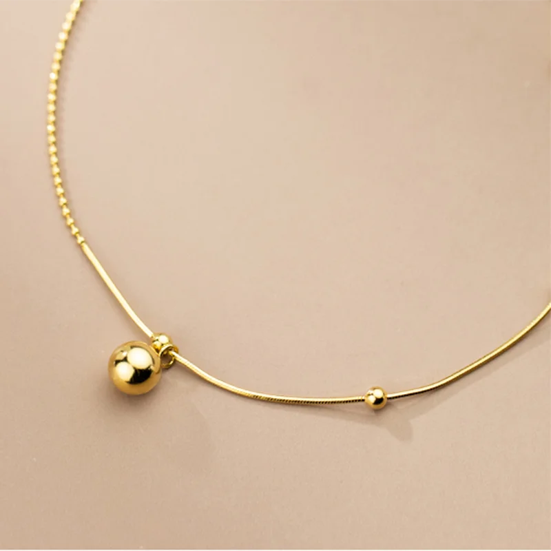925 Sterling Silver Minimalist Glossy Beads Snake Bone Bell Anklet Fashion European Wedding Women Jewelry Accessories,anklet bracelets,silver anklets,ankle chain