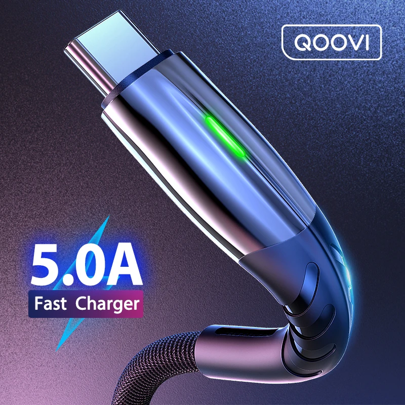 Câble Micro USB de Type C 5A de 2m pour recharge rapide et transfert de données, cordon de chargeur pour téléphone portable Android pour Huawei P40 Mate 30 Xiaomi Redmi