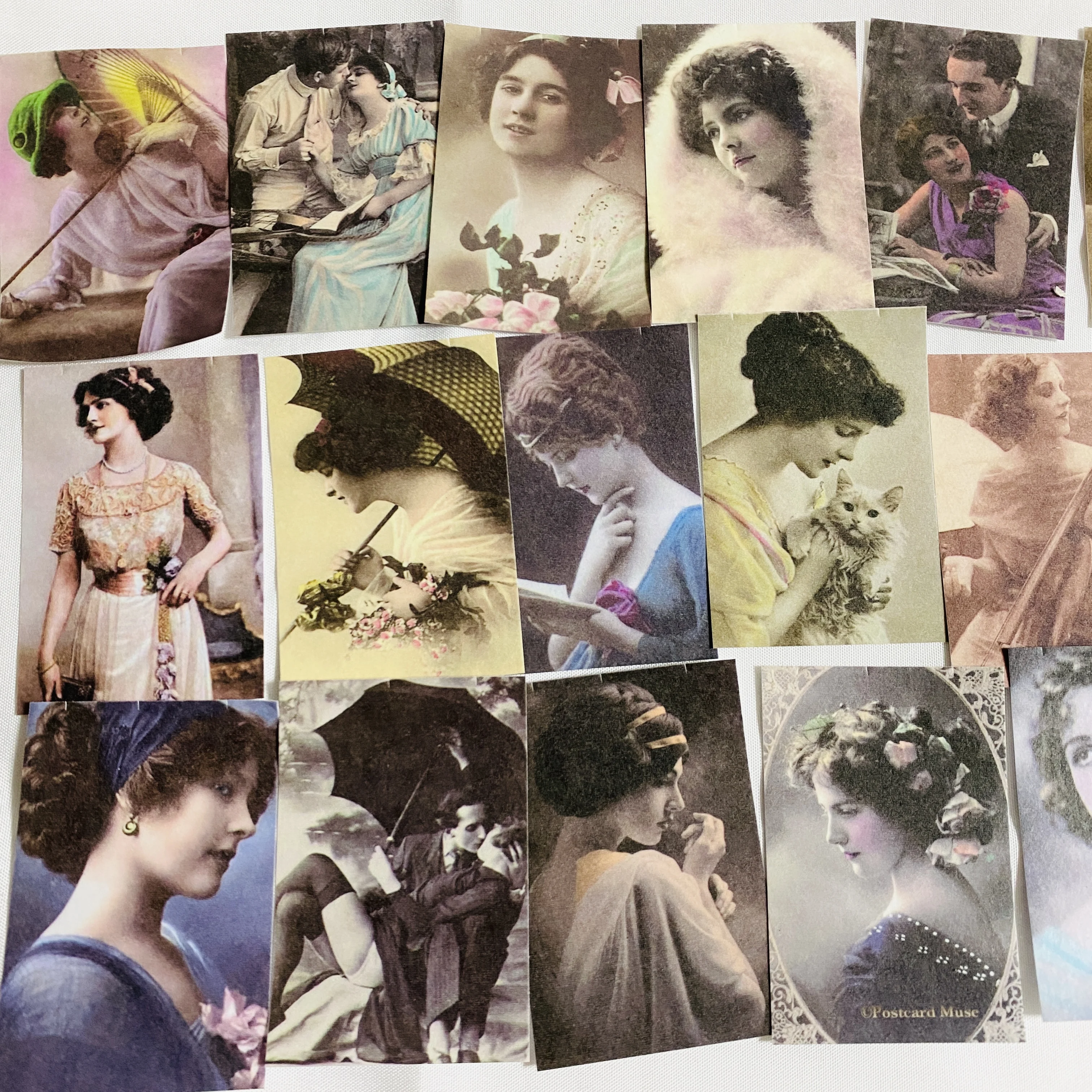 50PCS Vintage Beauty Old Photo Stickers DIY Scrapbooking Base Collage Phone Diary Photo Album Props Gift Decoration