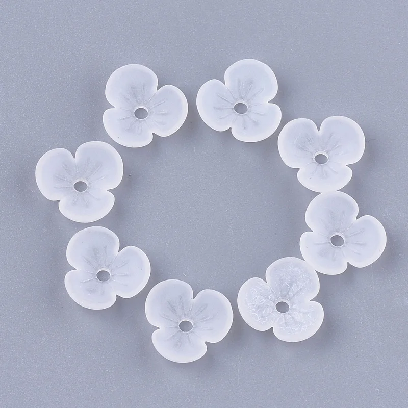 200pcs Flower Shape Frosted Transparent Acrylic Bead Caps for Jewelry Making DIY Bracelet Necklace Accessories Findings | Украшения и