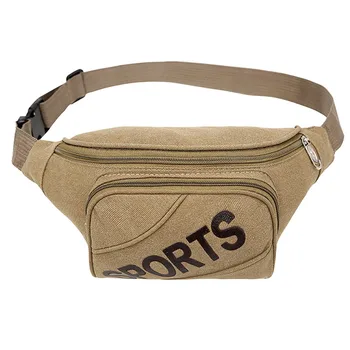 

Street Style Canvas Waist Packs Women Men Sport Chest Bags Zipper Small Shoulder Waist Bag Unisex Phone Bag Casual Letter Pack