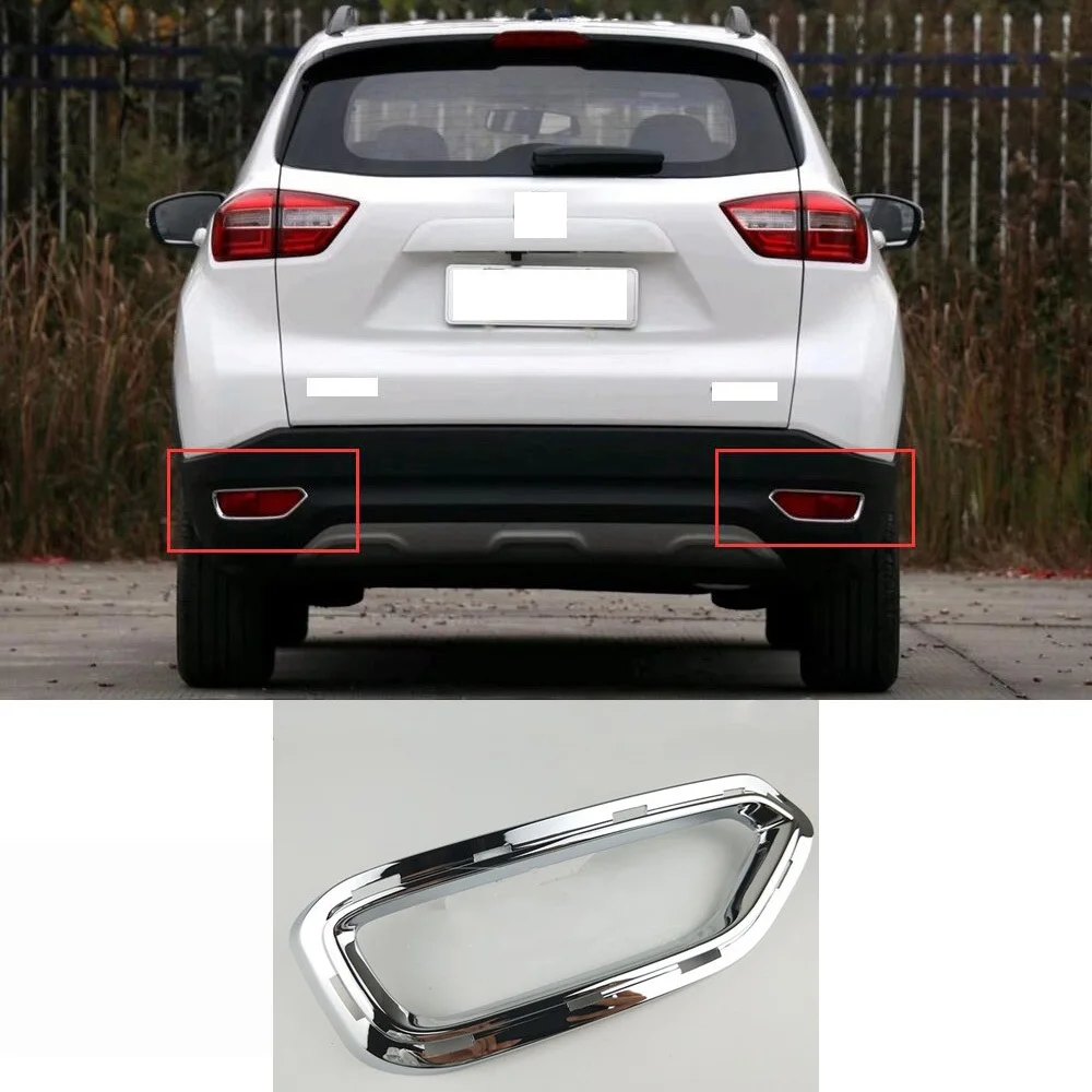 

CAPQX For Changan CS15 2017 Rear Bumper Fog Light Foglamp Frame Chrome Fog Lamp Cover Trim Shell Foglight Mask Hood Garnish Lid
