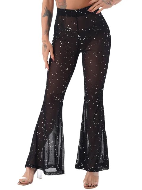 Women Fashion Shiny Dots High Waist 