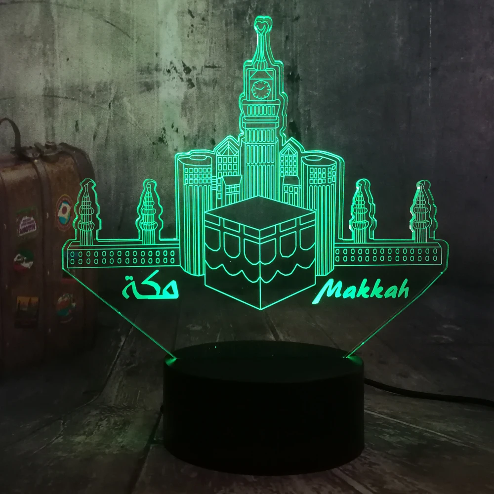 Рамадан Мубарак мака благосклонность наилучшие пожелания поздравление 3D ночник