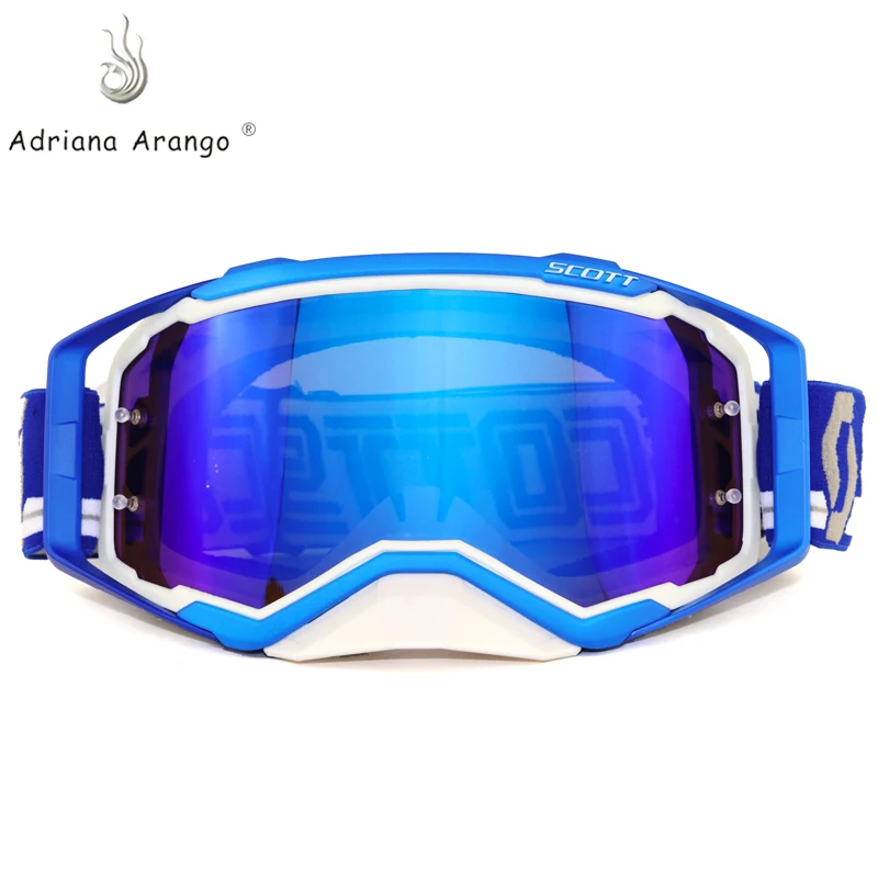 

Adriana Arango 2019 off-road goggles double lens with tear film windproof glasses outdoor men and women blue Motorcycle goggles