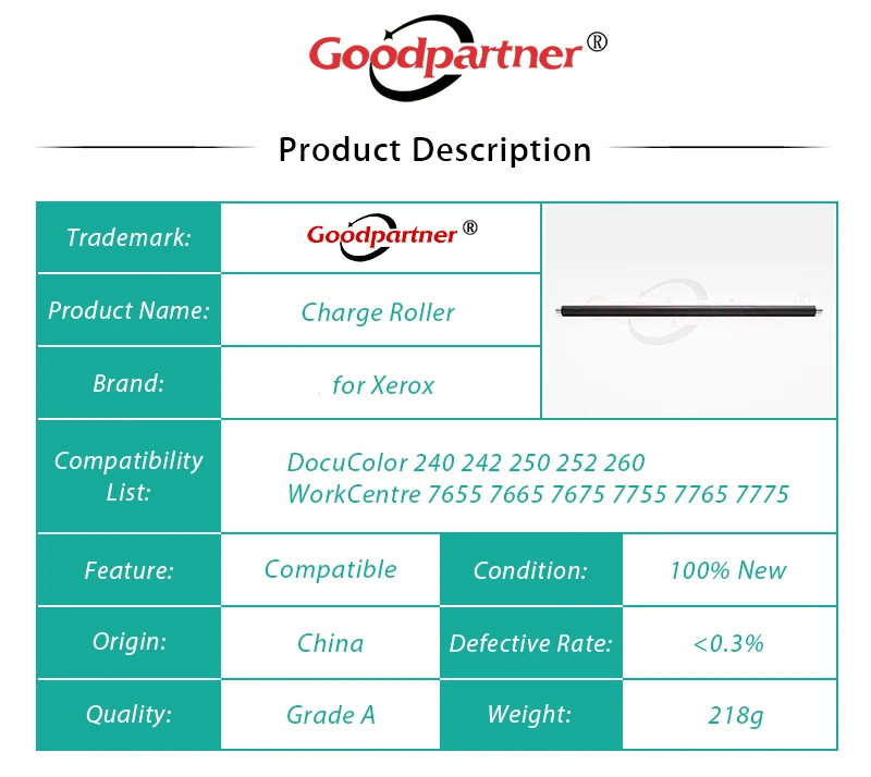Rolo de Carga Primária para Xerox Docucolor 240 242 250 252 260 Workcentre 7655 7665 7675 7755 7765 7775 4x 013r00603 013r00602 - Imagem 5