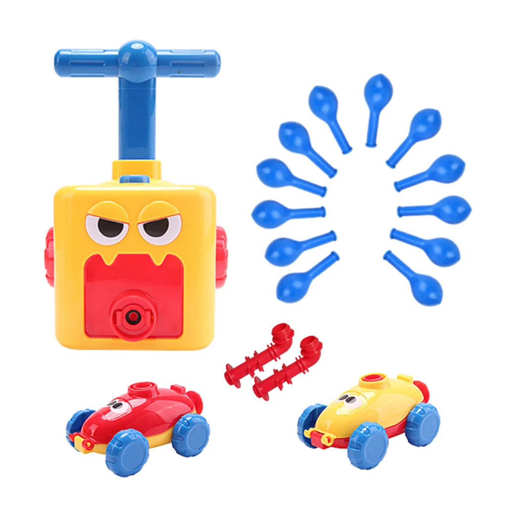Kids Cartoon Inertial Power Balloon Car Toys Set Toddler Puzzle Learning Toy