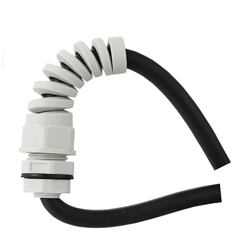 IP68 waterproof M12 PG7 / PG9 / PG11 cable seal sleeve connector plastic screw stress protector 3-6mm anti-bending 5PCS