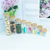 10ml 15ml 20ml 25ml 35ml 40ml 50ml Glass Bottle with Bamboo Lid Empty Leak proof Airtight Food Storage Clear Bottle Jars 50pcs 3