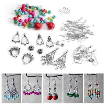 

Xinyao 5pairs Earrings DIY Jewelry Material Package Set Women Hook Loop Ethnic Style Earrings Jewelry Making Supplies Kits