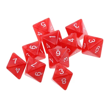 

20 Pcs Polyhedral Dice 8 Faces Dice Red Game For Family Friend