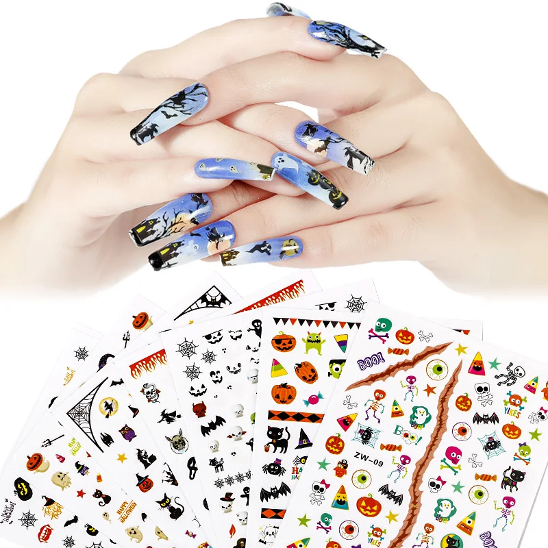 

Nail Water Decals Halloween 3D Nail Stickers Nails Accessories Nail Art Design Decoration Self-Adhesive Stickers Nail