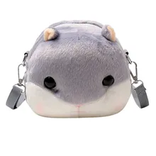 Милый мультяшный хомяк плюшевый сумка через плечо для девочек, бархатная сумка на плечо, милая сумка-мессенджер, кошелек, подарок на день рождения#40