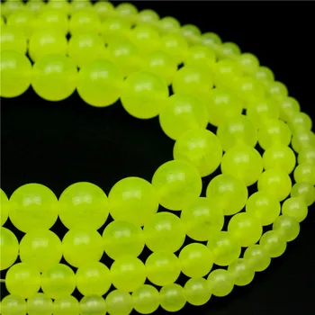 

Oameusa Natural Round Bright Yellow Chalcedony Beads Loose Beads For Jewelry Making Spacer Beads Accessories Diy Make