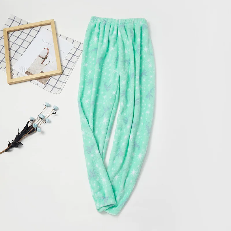 Feier женские осенне-зимние мягкие теплые коралловые бархатные штаны для сна, весенние однотонные длинные удобные штаны для сна