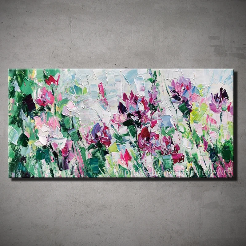 

Hand Painted Landscape Modern Abstract Blooming Flower Knife Oil Paintings On Canvas,Wall Art,For Picture Living Room Home Decor