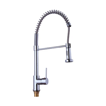 

Kitchen Faucet With Springs And Pull-down Sprinkler Deck-mounted Sink Tap Hot-and-cold Mixer