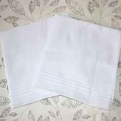 Mouchoirs de poche en coton pour hommes, serviette blanche, 34x34CM, lot de 10 pièces 