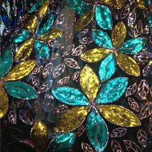 Высоко качественная французская кружевная ткань модный вечерний блестки тюль сетчатая кружевная сетчатая ткань