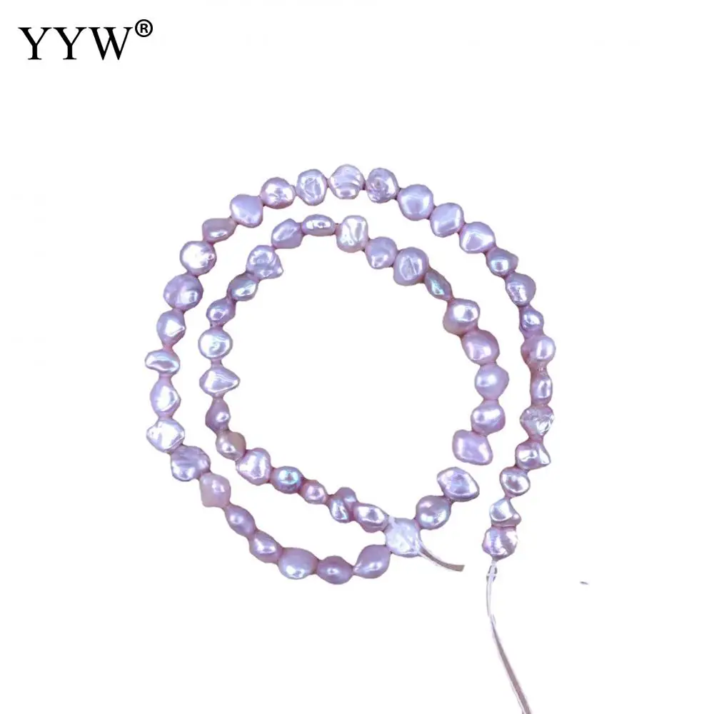 

7-8mm Cultured Baroque Freshwater Pearl Beads Natural For Diy Or Handmade Jewerly Purple Pink Sold Per 14.96 Inch Strand