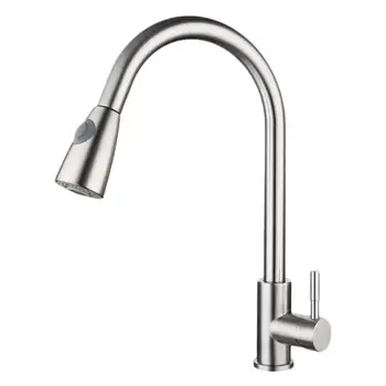 

1PC Adjustable Stainless Steel kitchen Faucet Hot and Cold Faucet Tap Pulling Type Stretch Faucet Without Soft Tube for Bathroom