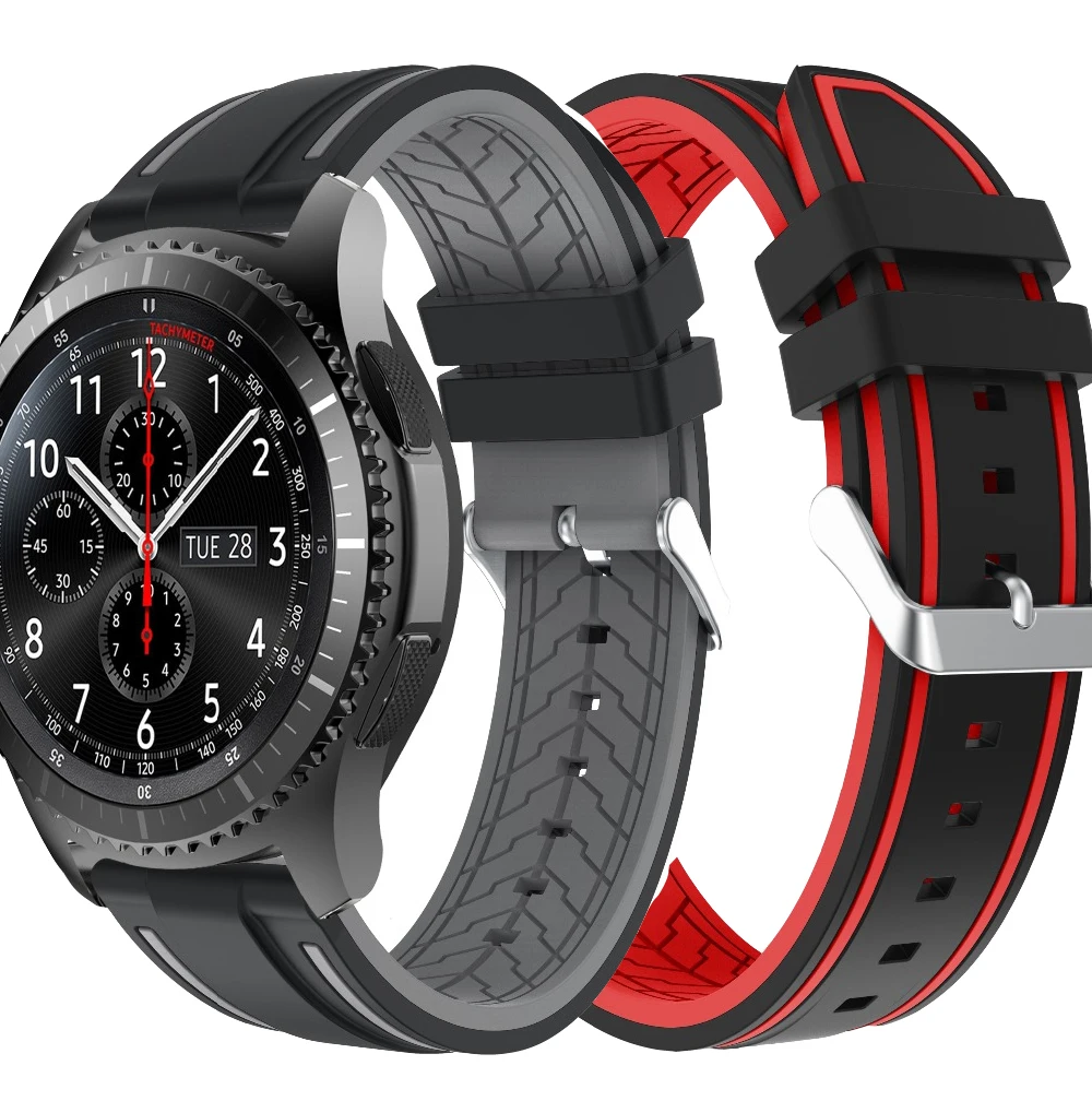 

Ремешок для Samsung galaxy watch 3 45 мм, спортивный браслет для наручных часов, двухцветный, 22 мм 46 мм