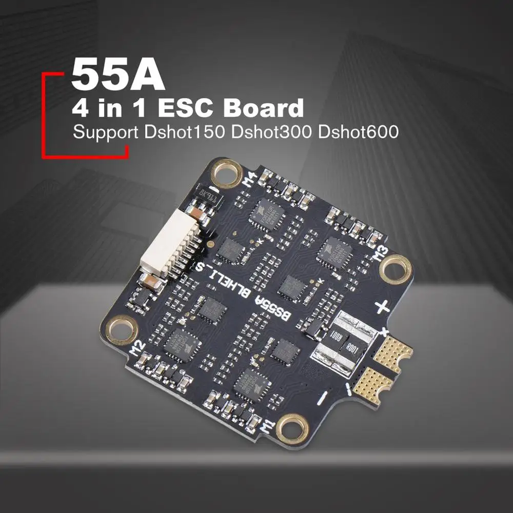 

55A 2-6s 4 In 1 BS-55A ESC BLHeli_S ESC Speed controller board Support Dshot150 Dshot300 Dshot600 for FPV RC Racing Drone