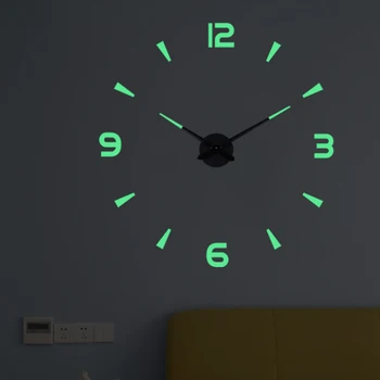 

2020 New Frameless Design Wall Clock 3D DIY Home Decoration Living Room Self-adhesive Wall Watch Clock Acrylic Mirror Stickers