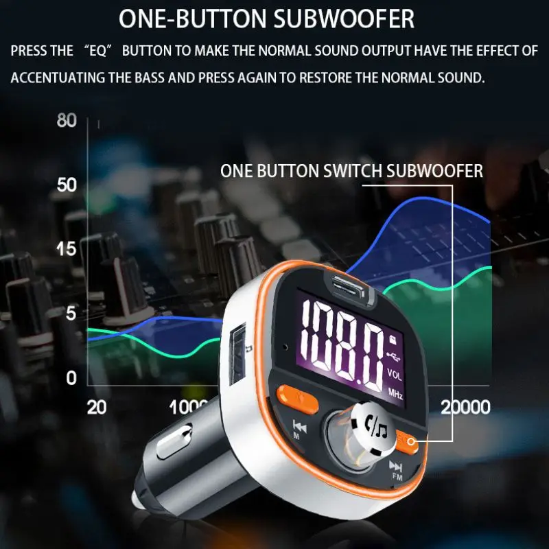 ONEWELL QC3.0 автомобильный комплект Bluetooth 5,0 fm-передатчик модулятор Быстрая зарядка USB зарядное устройство стерео MP3 плеер громкой связи