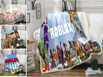 

3d Cashmere Double Layer Printed Quilt Blanket Twin Full/queen King Size Summer Autumn Bedding Game Roblox Boy Gife