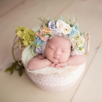 

Vintage Baby Photography Prop Bucket,Cute Newborn Posing Pail Baby Photo Prop,#P2204