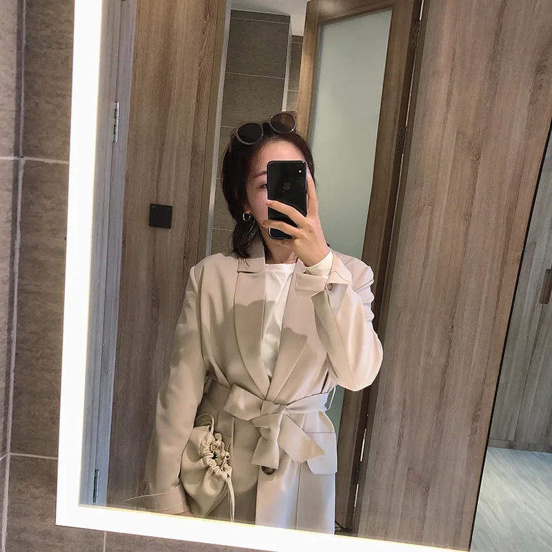 

Warehouse Ancient Wood 2019 Autumn New Style Western Style Suit Women's Korean-style Loose-Fit Single-Breasted Versatile Belt Co