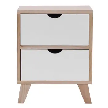 

2 Drawer Cabinet Wooden Bedside Table With Four Solid Wood Legs Home Furniture Filing Pedestal Durable Nightstand Home Furniture