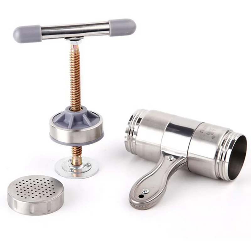 Manual Stainless Steel Noodle Maker Press Pasta Cutter Kitchen Machine Tool Hollow Noodle Machine 5 Head