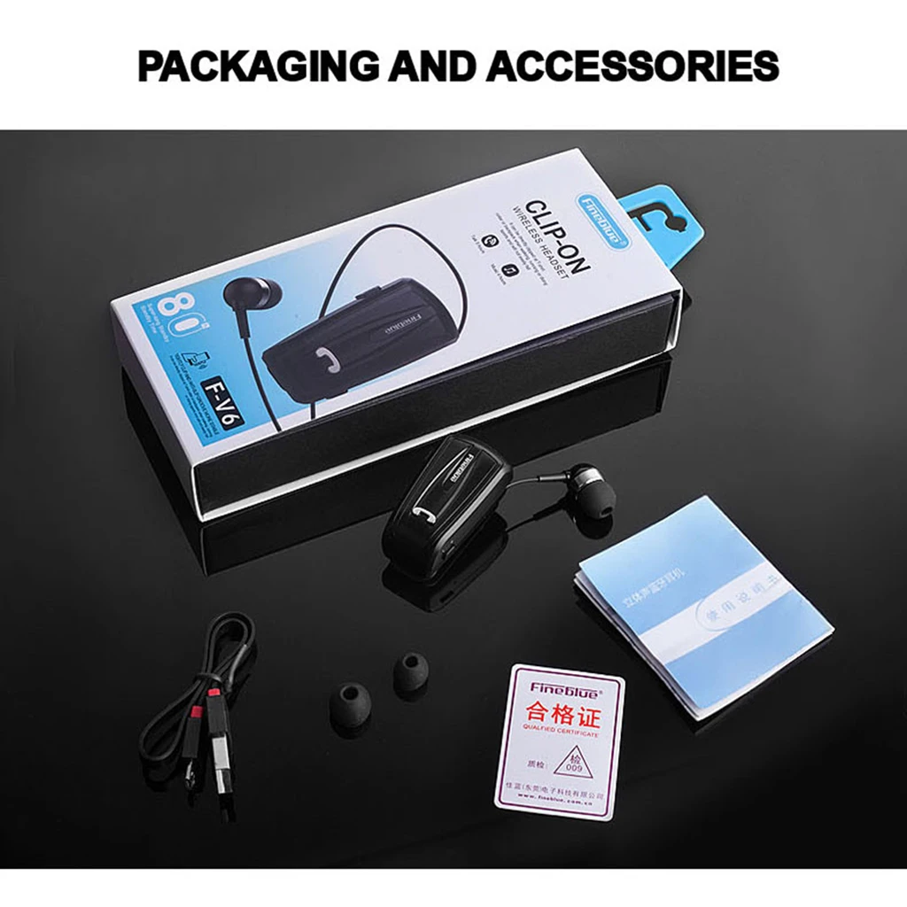  F-V6 Wireless Bluetooth BT Headset Earphone Headphone vibrating