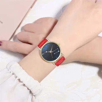 

Big Dipper Pattern Watches Mens Otoky Quartz Watch Teenagers Girls Leather Strap Wristwatch Ladies Birthday Gift For Friend Часы