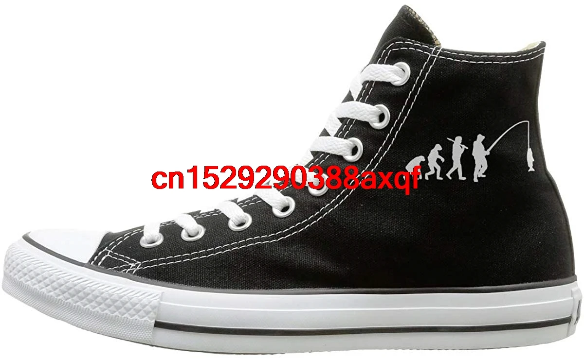

Canvas Shoes Evolution Of Fisherman Fishing1 Casual High-Top Lace Ups Sneaker For Men's Women's