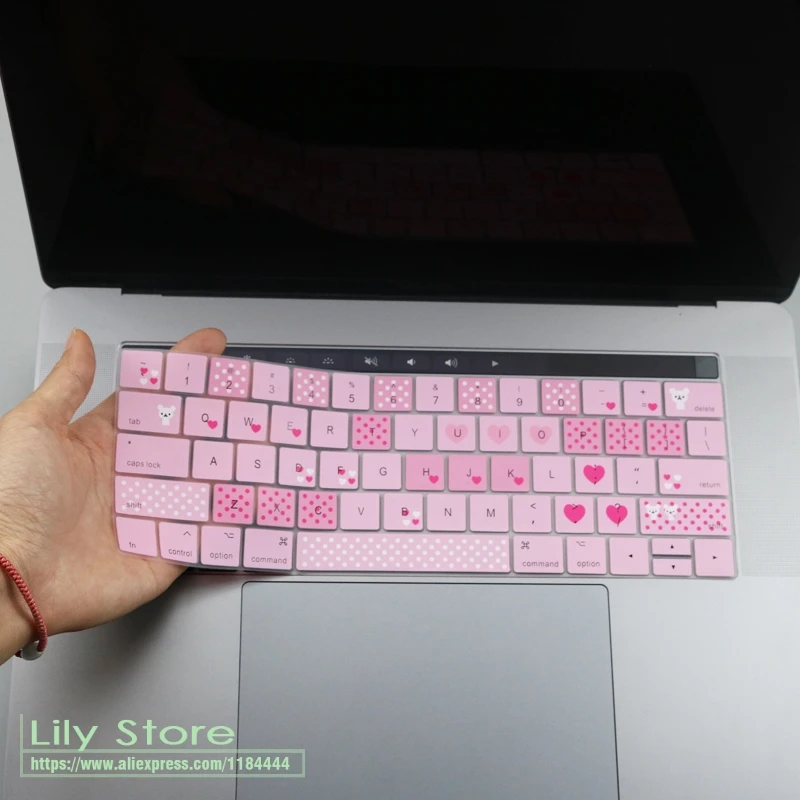 cartoon Крышка клавиатуры для Apple Macbook Pro 13 15 дюймов A1707/A1706 A2159 A1990/A1989 с сенсорной панелью модель США Силиконовый протектор кожи - Цвет: cartoon