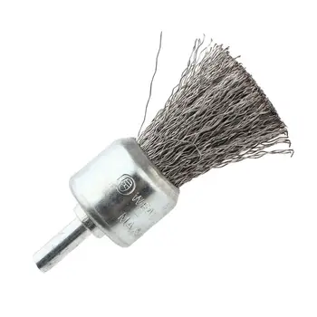 

2pcs Wire Brush 6mm Shank Crimped Stainless Steel Remove Rust Brushes Mini Cleaning Polishing Detail For Deburring Tool