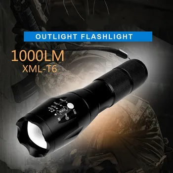 

LED Rechargeable Flashlight Zoomable 5-Mode XML-T6 Torch 4000 Lumens 18650 Battery Outdoor Camping Powerful Led Flashlight
