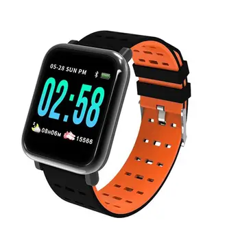 

A6 Smart bracelet Newest chip blood pressure measure Sport Waterproof Smart Wrist Watch Fitness Tracker for Android IOS(Orange)