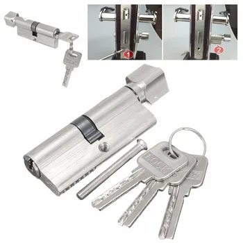 

Door lock cylinder 70mm 90mm Security Copper Lock Cylinder Interior Bedroom Living Handle Brass Key Locking door cylinder