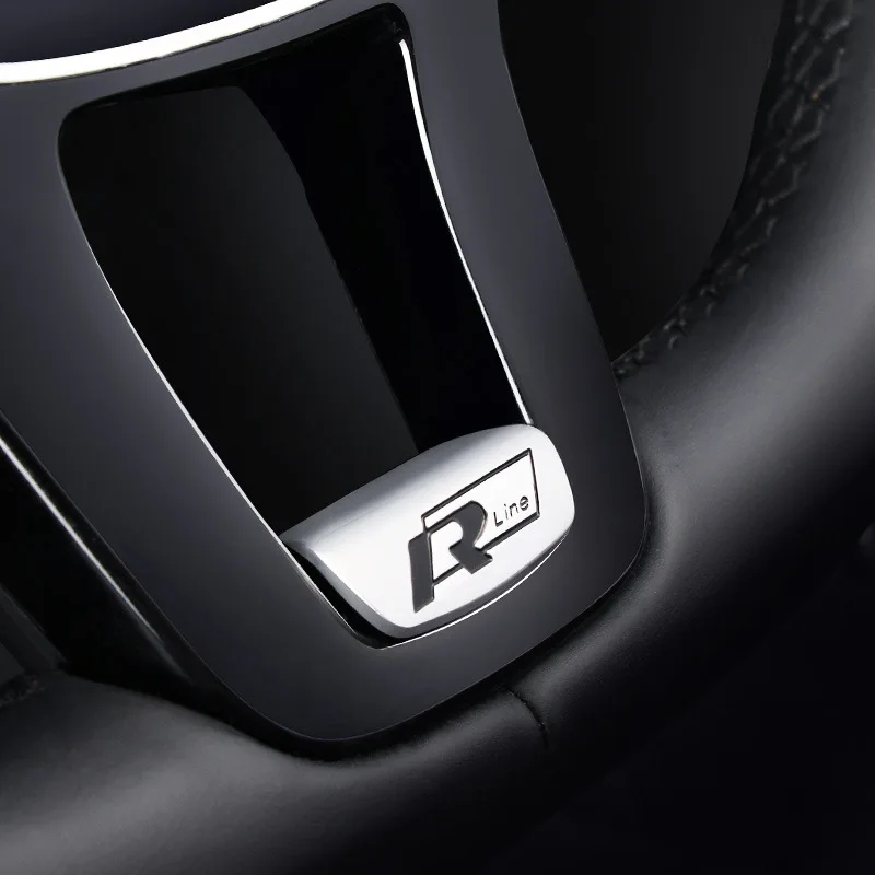 

Automobiles Steering Decorative Vinyl Decals 3D R Line Emblem Rline Badge R R-Line Logo Car Stickers Auto Interior Accessories