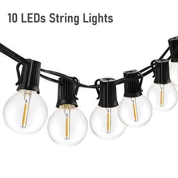 

10 LED Solar Light Garland Christmas Lights E12 Glass Solar Bulb Christmas Decor For Outdoor Garden Backyard 2021 New Year