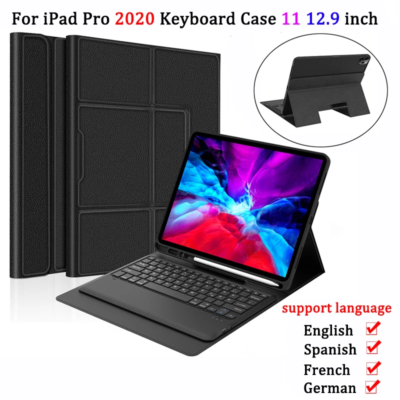 Для iPad Pro 12 9 чехол 2020 клавиатура Встроенная подставка карандаш держатель