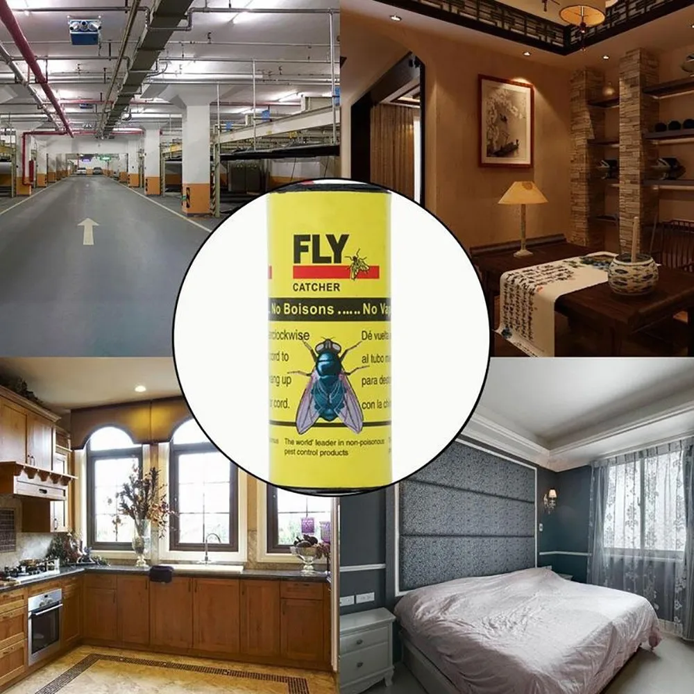 4-Rolls-Sticky-Fly-Paper-Eliminate-Flies-Insect-Bug-Home-Glue-Paper-Catcher-Trap-Fly-Bug(2)