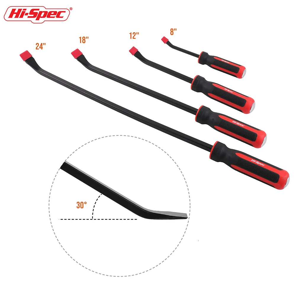 Hi-Spec 1pc 8 12 18 24 inch Pry Bar Heavy Duty Crowbar Strike Cap Nail Puller Chisel Car Repair Tool Remover Removal Hand Tools