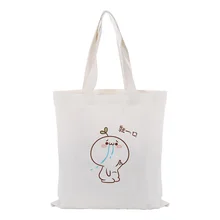 Милый снеговик Холст сумка текст DIY сумка печать индивидуальный логотип для печати ежедневного использования Складная многоразовая сумка для покупок
