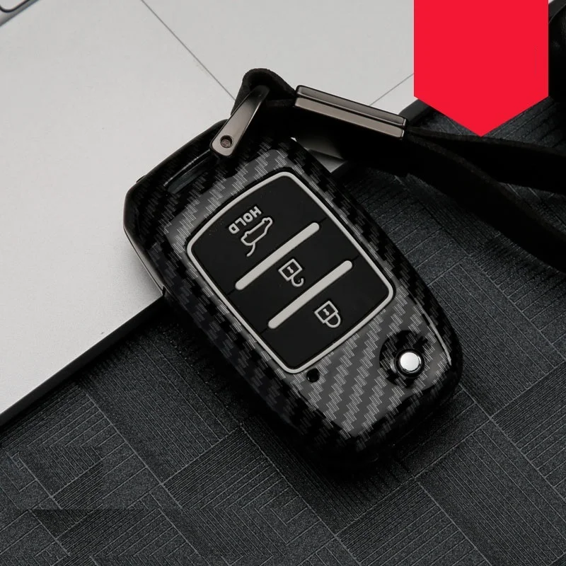 УГЛЕРОДНЫЙ сплав+ силиконовый чехол для ключей для Kia KX3 KX5 K3S RIO Ceed Cerato Optima K5 Sportage Sorento KX Cross Car Stying - Название цвета: C carbon black