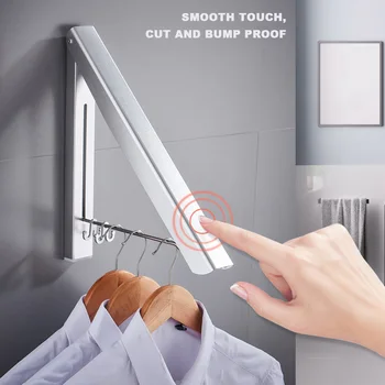 

Drying Rack Balcony Adjustable Folding Retractable Indoor Tool Clothes Hanger Laundry Punch Free Wall Mounted Home Multifunction